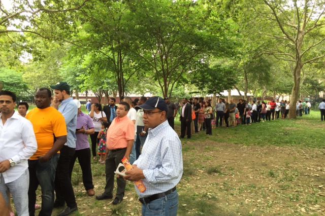 The line at today's Uber job fair in Long Island City